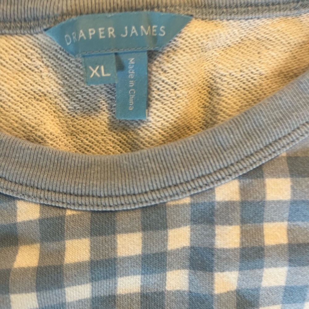 Draper James Blue Gingham Sweatshirt - Picture 3 of 3